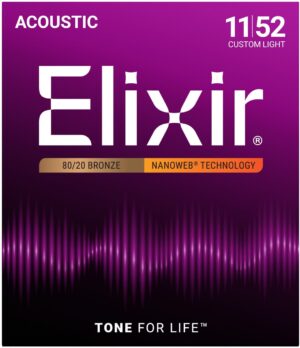 Elixir 11027 Bronze Nanoweb 11-52 Acoustic Guitar Strings 100% Genuine