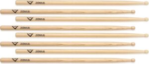 Vater 3A Fatback Hickory Drum Sticks Consumer 4 Pair Value Pack VTR-VSP3AW