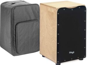 Stagg Cajon Drum Birch Wood, Black With Padded Bag Case