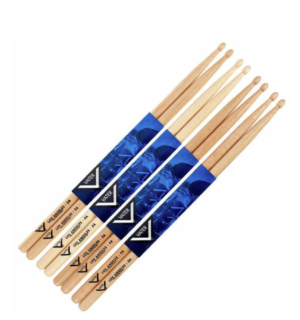 Vater 5A Los Angeles Hickory Drum Sticks Consumer 4 Pair Value Pack VTR-VSP5AW