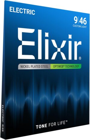 Electric Guitar Strings Elixir 9-46 Optiweb Coated Custom Light 100% Genuine